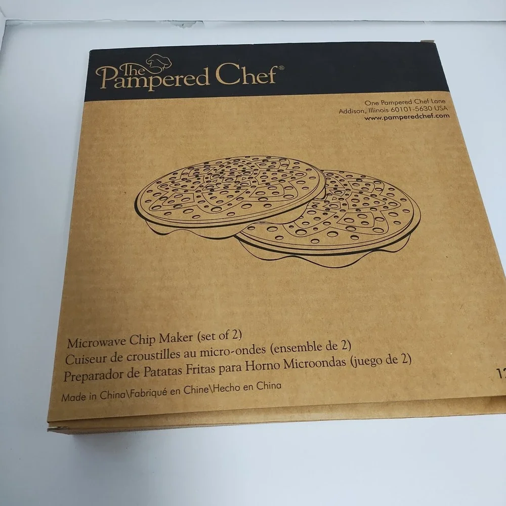 The Pampered Chef Microwave Chip Maker 1241 Veggies‎ No Oil Cooking Healthy 2 pc